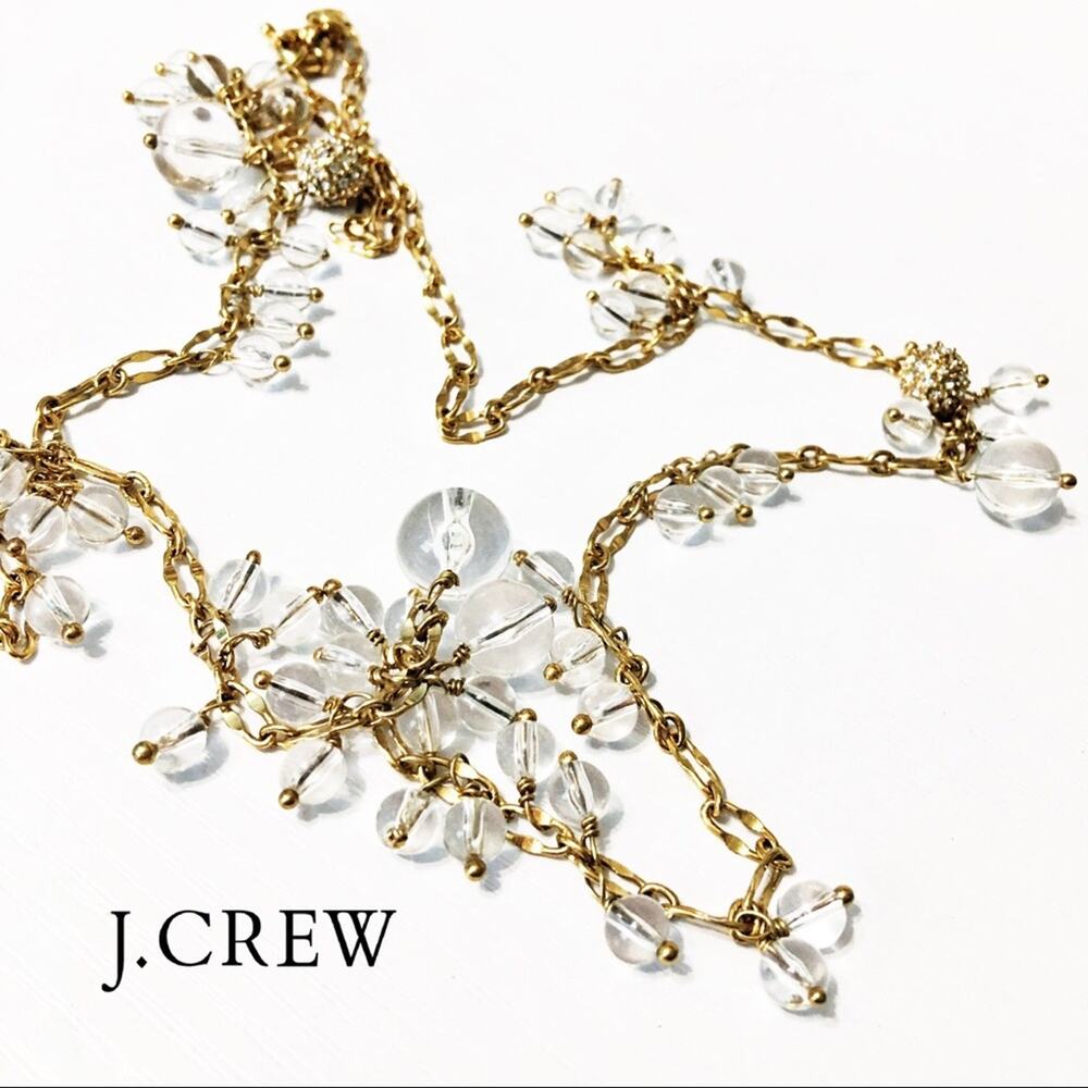 J. Crew Long Gold & Lucite Tiny Bubble Necklace